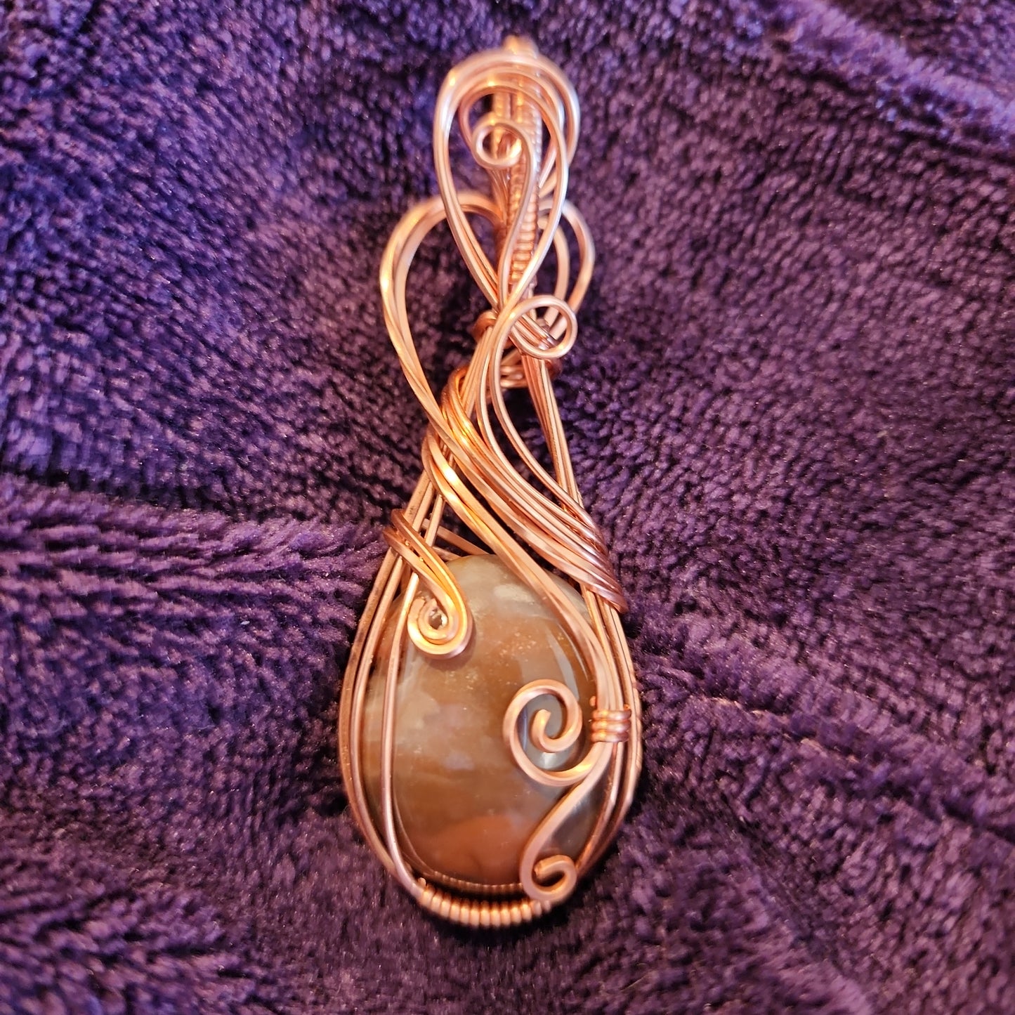 Red Bloodstone in Antiqued Copper