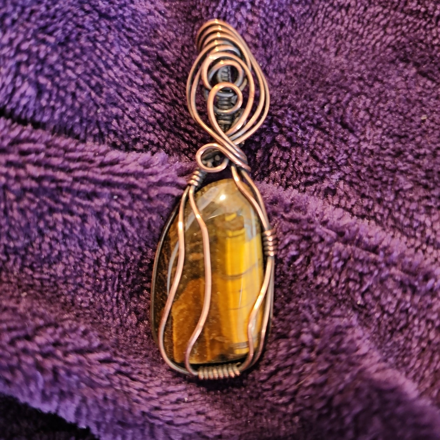 Tiger's Eye in Antiqued Copper