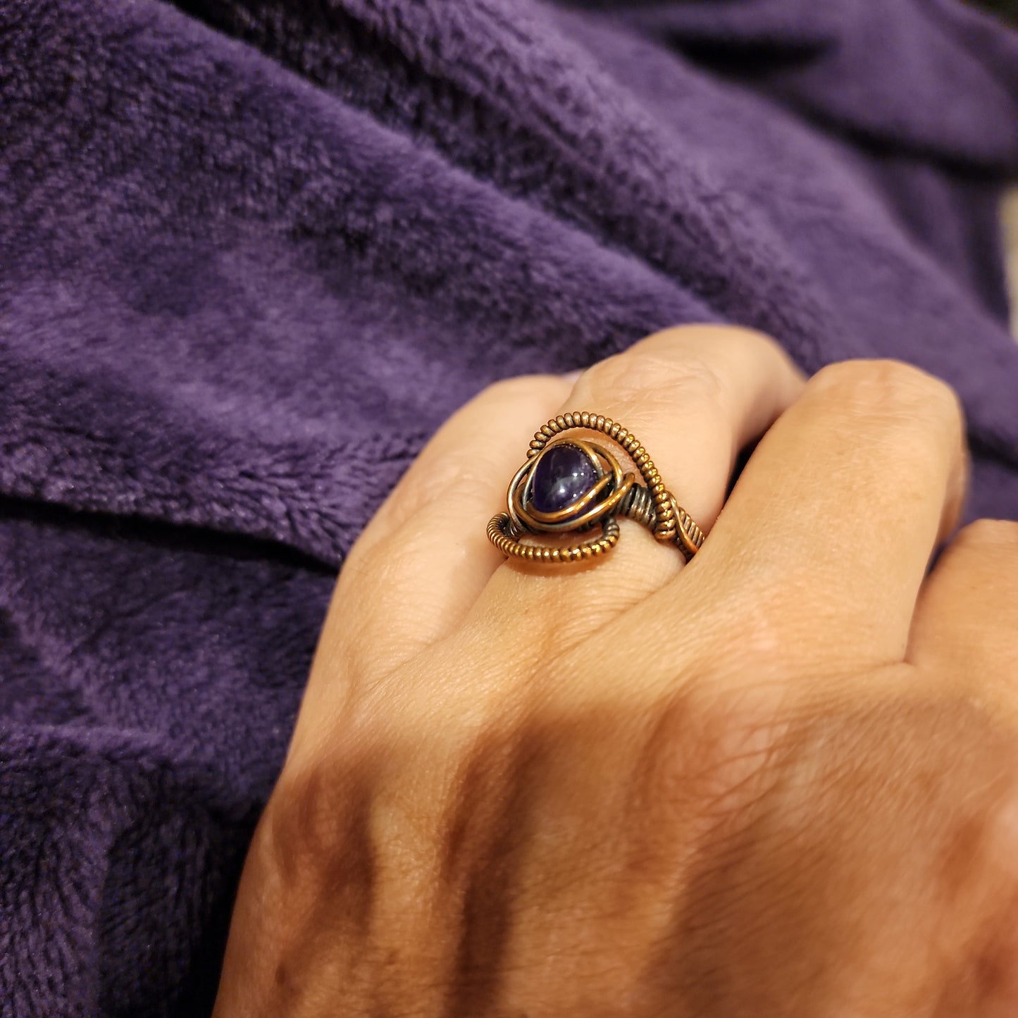 Amethyst Copper Rings