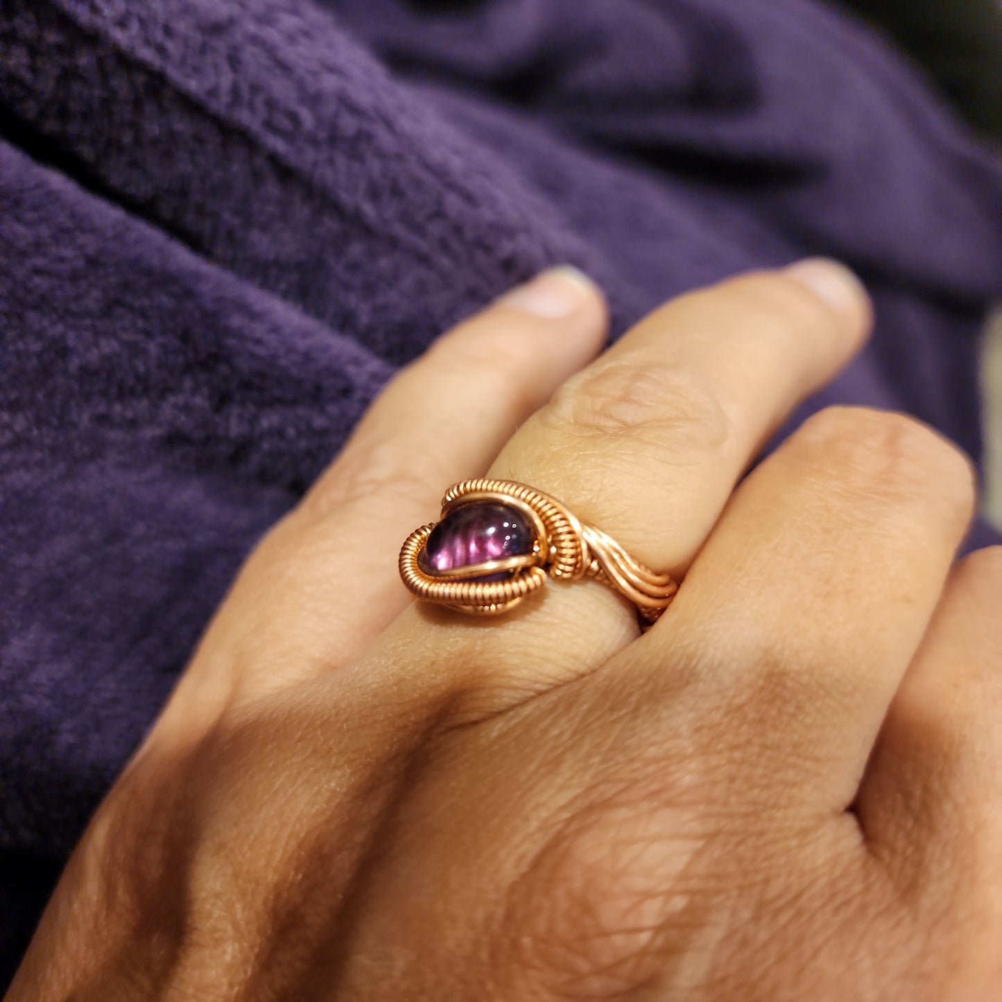 Amethyst Copper Rings