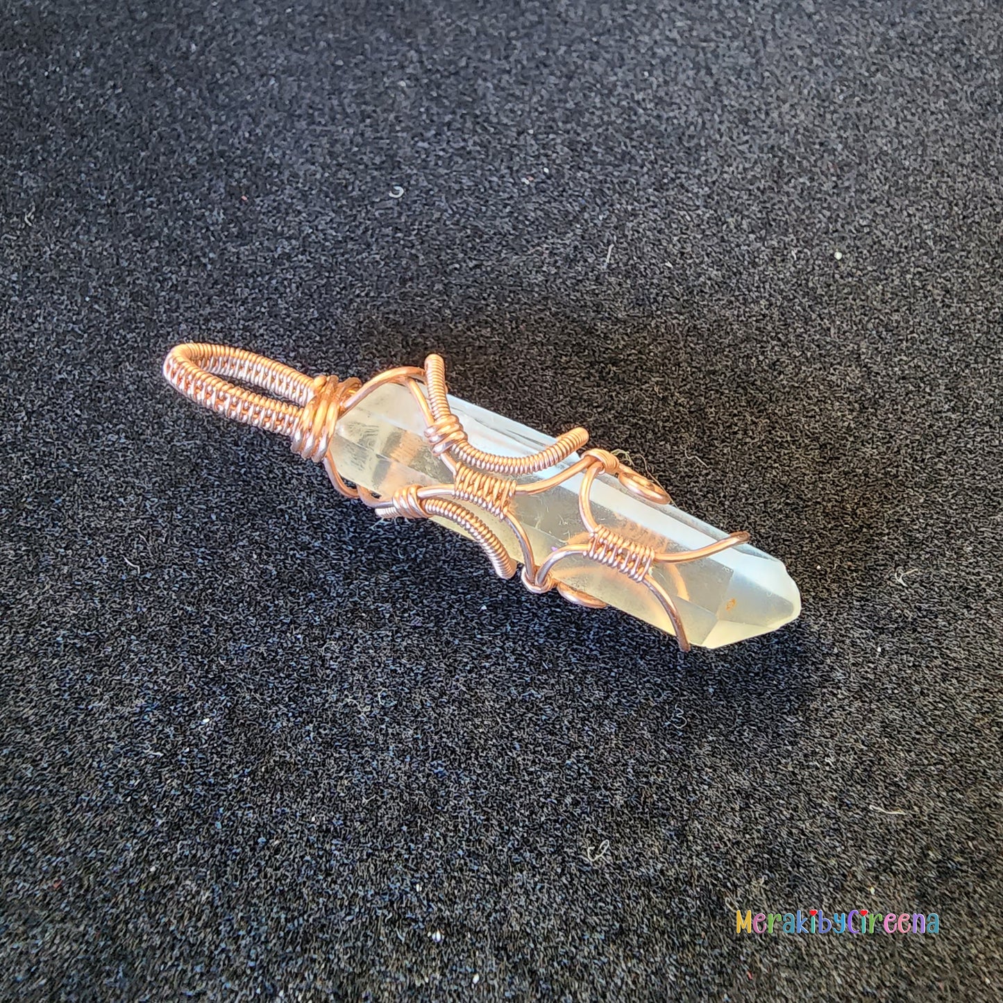 Tabby - Clear Quartz Point Copper Pendant