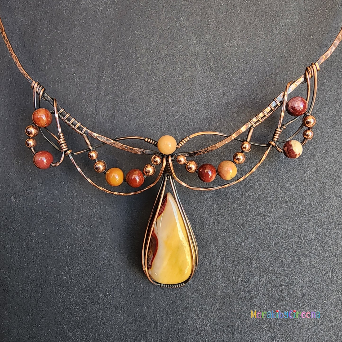 Mookaite Antiqued Copper Necklace