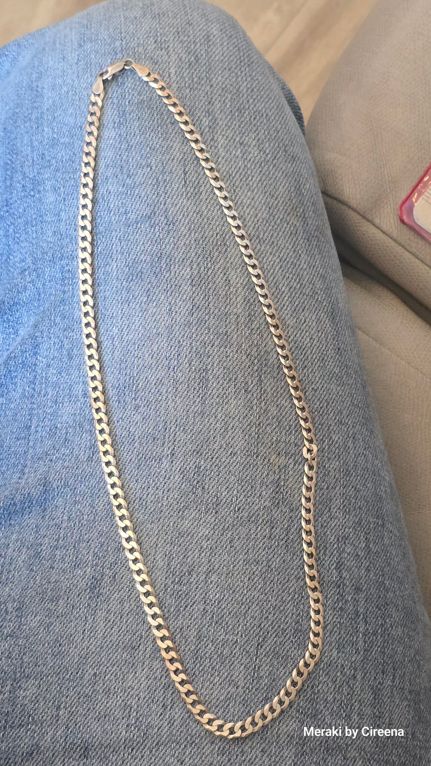 Karizia S.P.A. KA-1772 5mm Flat Cuban Link 20" Italian Sterling Silver Chain