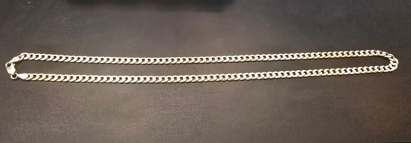 Karizia S.P.A. KA-1772 5mm Flat Cuban Link 20" Italian Sterling Silver Chain
