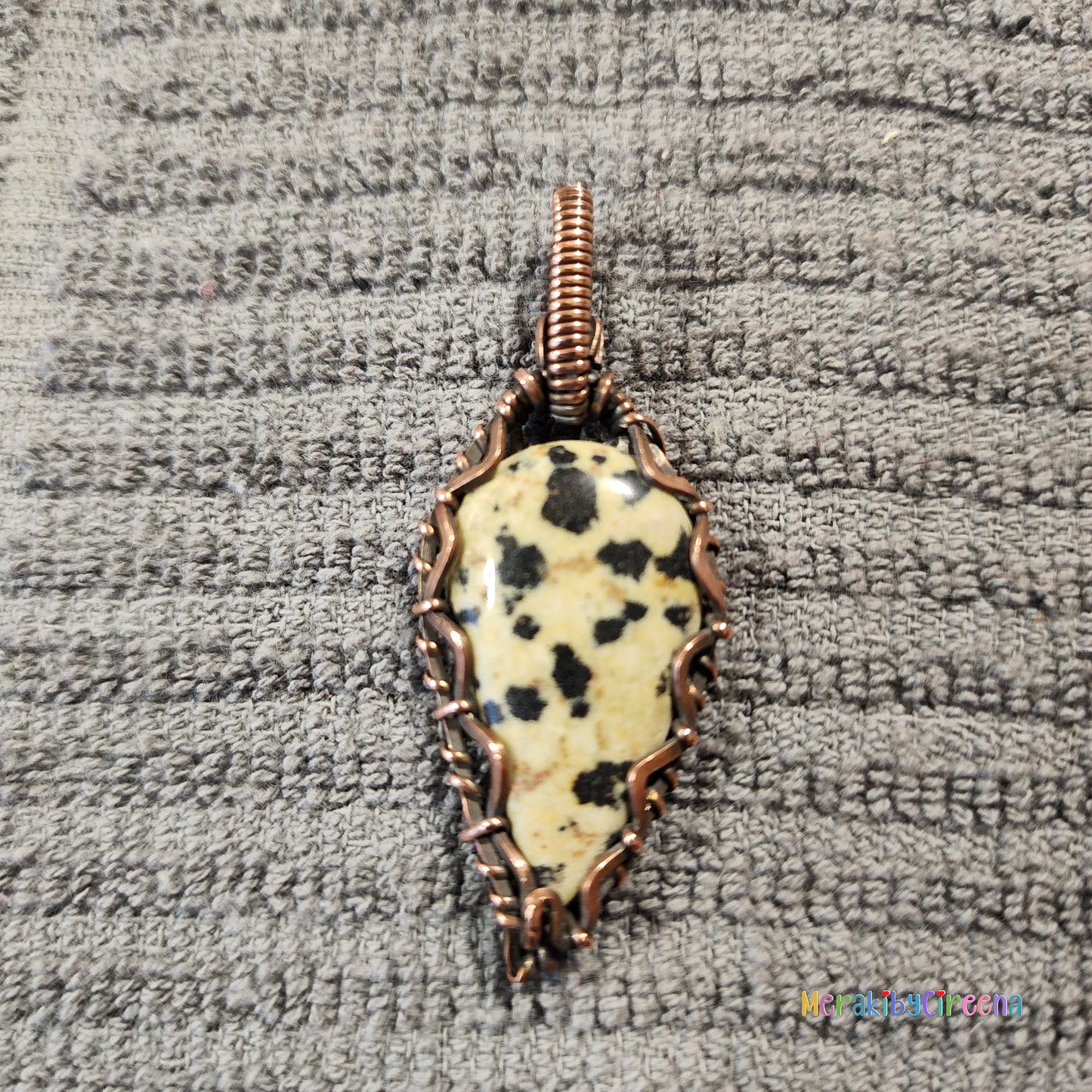 Dalmation Jasper in Antiqued Copper