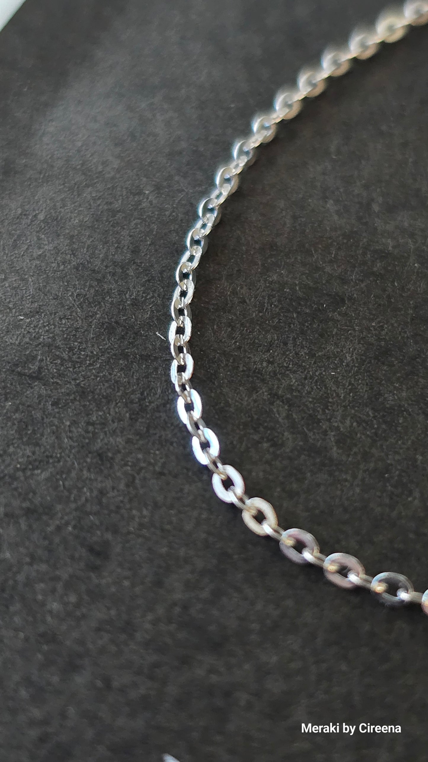 1.3 mm Italian Sterling Silver Flat Cable Rhodium Plated Chain