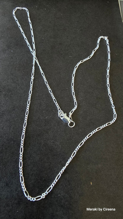 1.5 mm Sterling Silver Figaro Chain - 18"