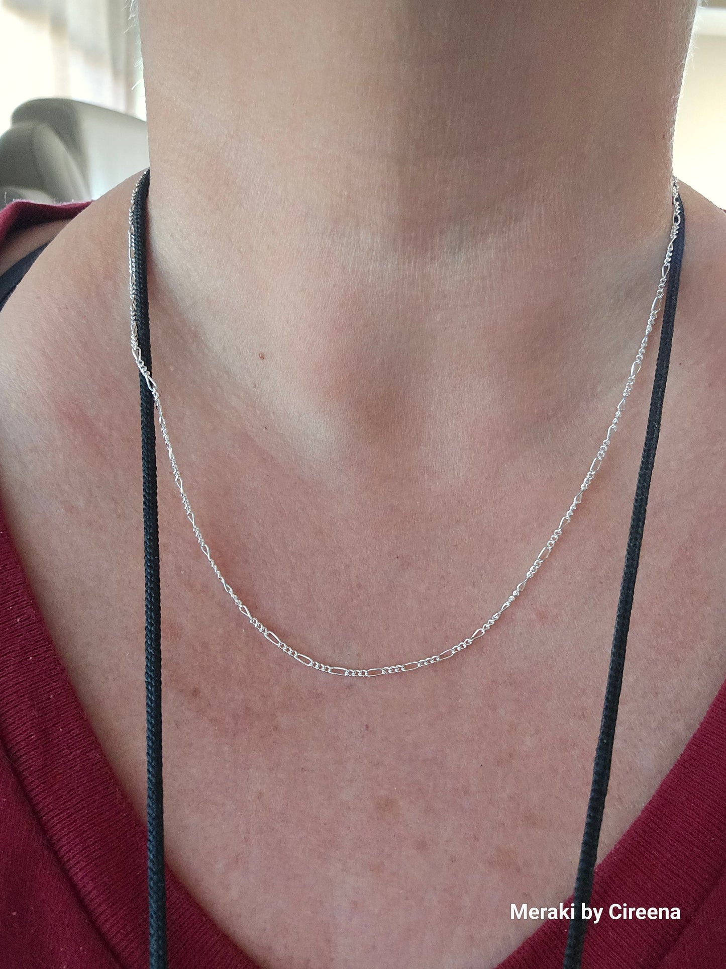 1.5 mm Sterling Silver Figaro Chain - 18"