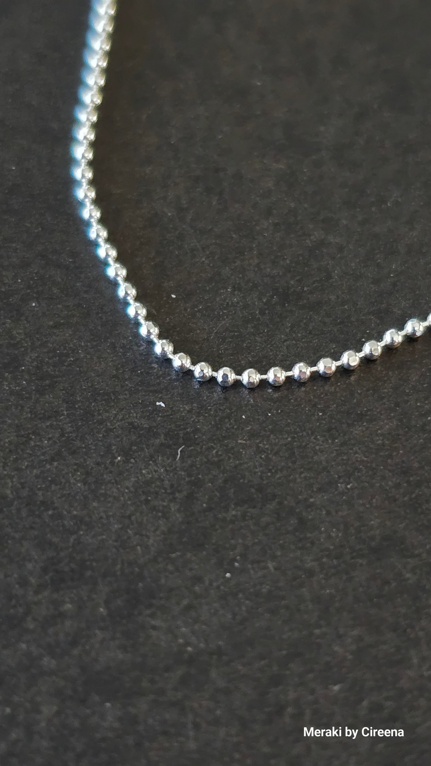 1 mm Italian Sterling Silver Diamond Cut Bead Chain - 20"