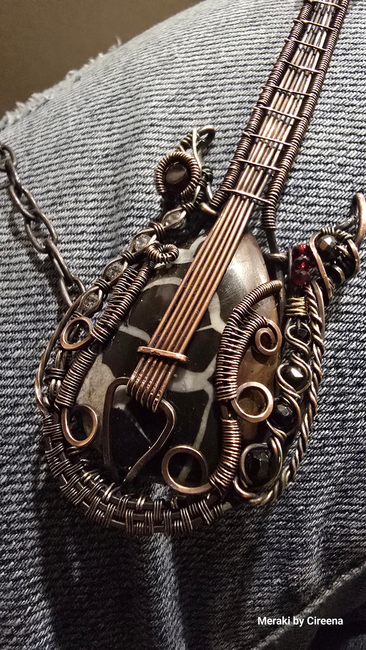 Stonebreaker - Thunderstorm inspired Guitar Necklace