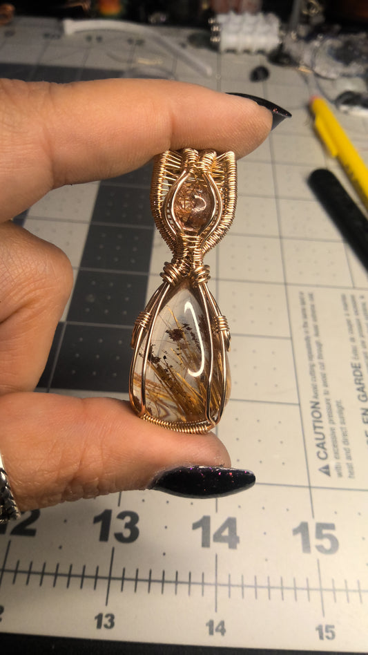 Field of Gold - Golden Rutilated Quartz Gold Pendant