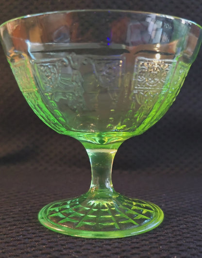 Sherbet in the Green Princess Depression Glass (Uranium Glass)