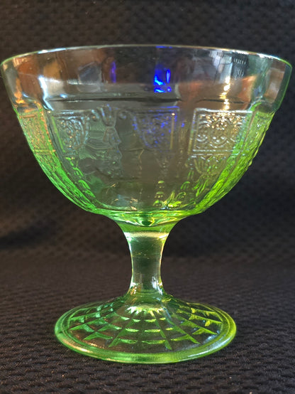 Sherbet in the Green Princess Depression Glass (Uranium Glass)