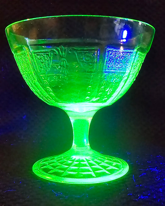 Sherbet in the Green Princess Depression Glass (Uranium Glass)